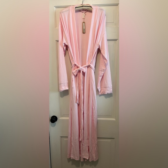 SKIMS Valentine’s Cherry Blossom Pink Soft Lounge Long Robe Medium Rib NWT New M - Picture 12 of 15
